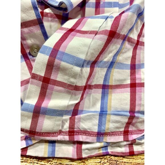 Wrangler Red Blue Plaid Cowboy Cut Button Down Shirt Men's - Picture 4 of 10